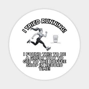 Caffeine Sprint: Coffee Shop Dash Humor Magnet